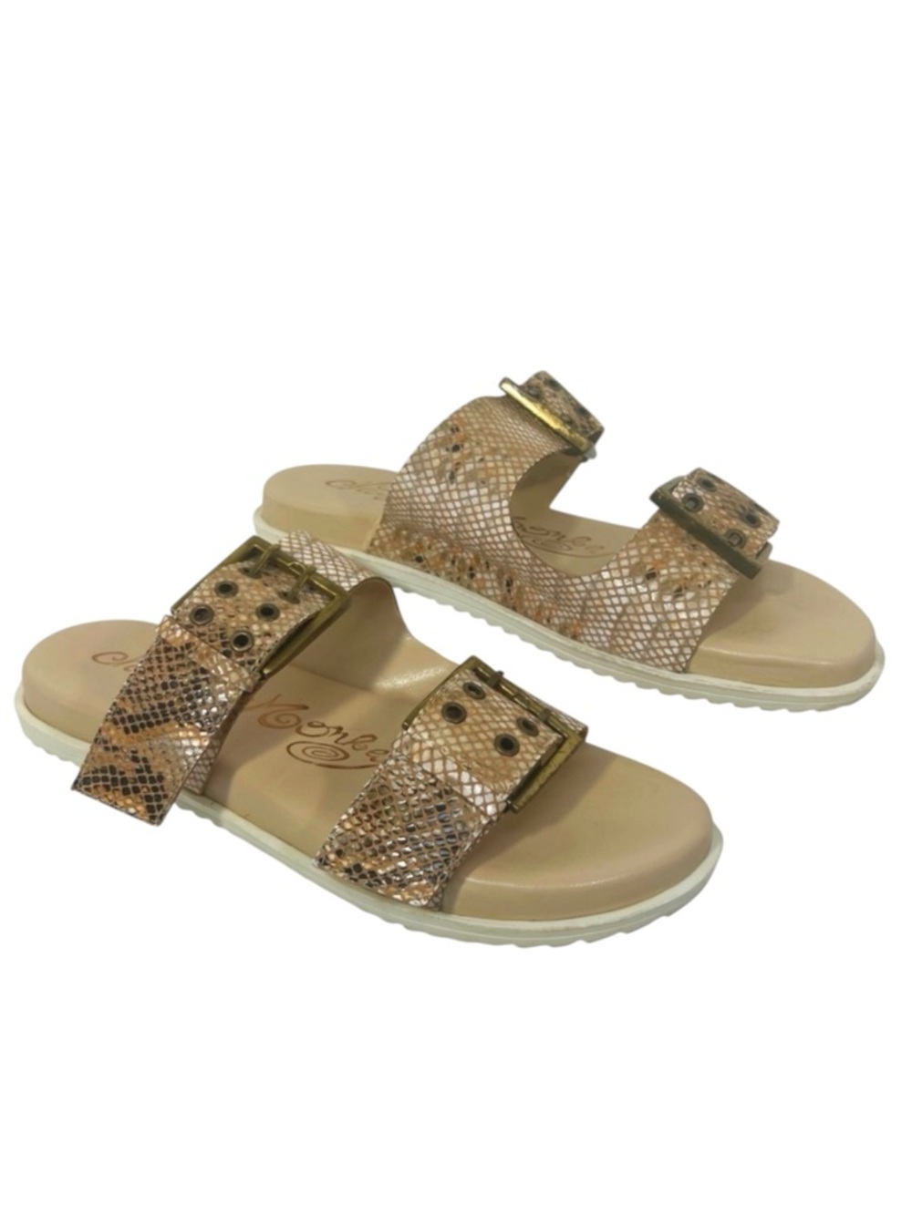 Naughty Monkey Reptile Print Hey Pony Brown TanSandals Womens size 8,5 - Picture 2 of 12